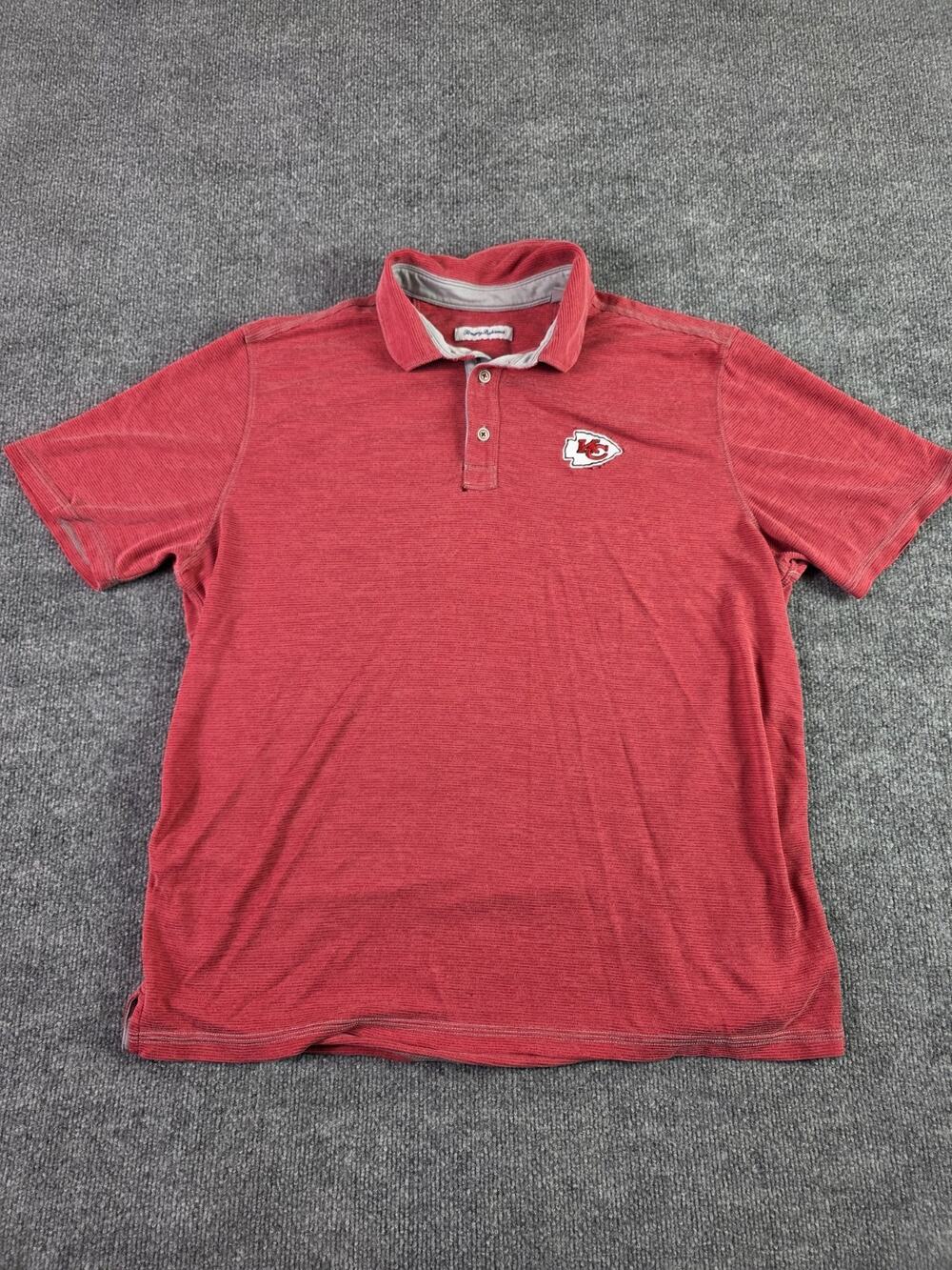 Tommy Bahama Kansas City Chiefs Polo Shirt Mens XL Red Short Sleeve KC Mahomes